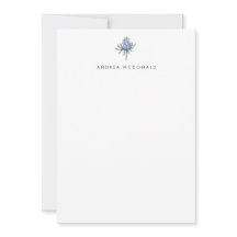 Blå vattenfärg Thistle Porträtt Personal