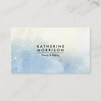Blå vattenfärg visitkort