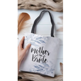 Blå vattenfärgen Löv Bröllop Budens mamma Tygkasse