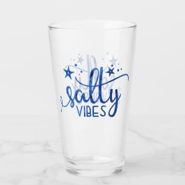 Blå vattenfärglaset Salty Vibes Beach Pint Glass Glaskopp