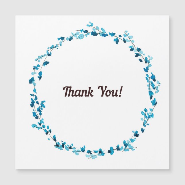 Blå vattenfärgsblommor, krans (Framsida)