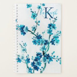 Blå vattenfärgsblommor | Monogrammet