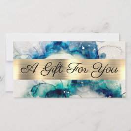 Blå vattenfärgscertifikat Gold Foil Gift Certifica