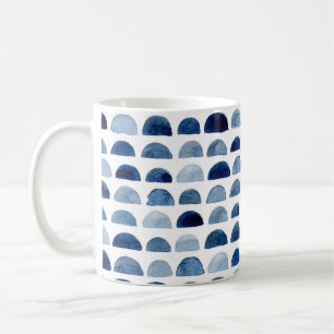 Blå vattenfärgsdesign, klassiskt kaffe te mugg