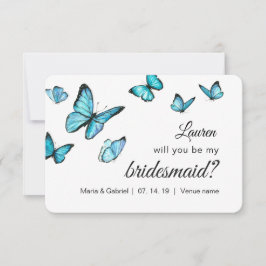 Blå vattenfärgsfjärilar blir min bricka I Inbjudningar