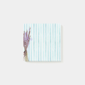 Blå vattenfärgsinlägg med anteckningar post-it block