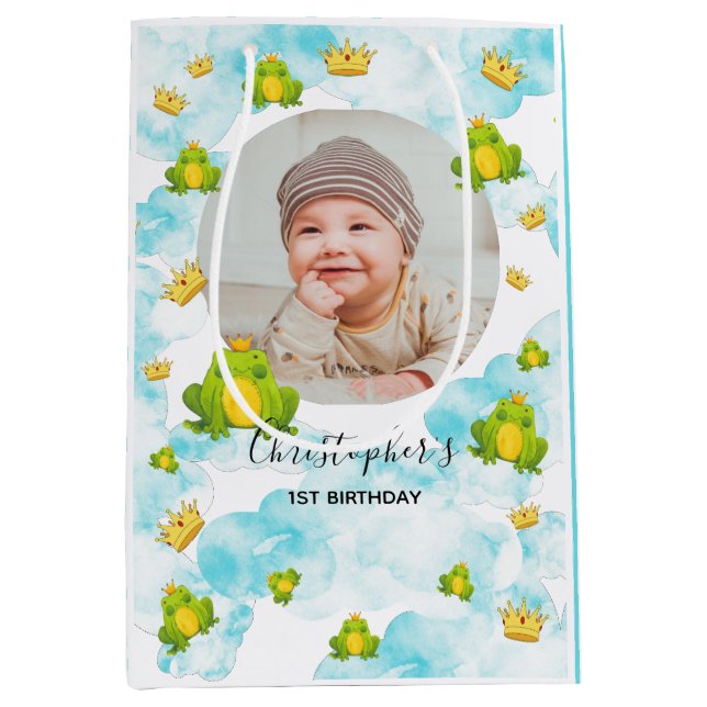 Blå vattenfärgsmonarch Frog Baby Photo (Framsidan)