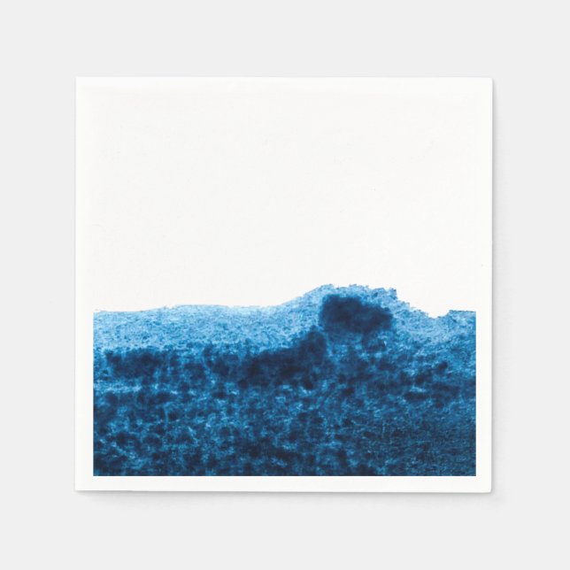 Blå vattenfärgsönskan i flottan pappersservett (Framsidan)