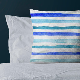 Blå vattenfärgstreck kudde