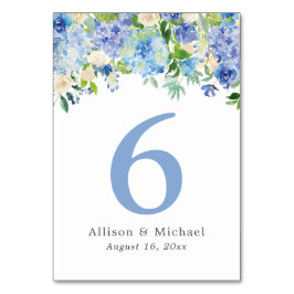 Blå vattenfärgsvätskeliknande Bordsnummer