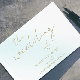 Blå vattenfärgsvave Bröllop Gästböcker