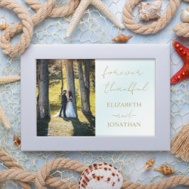 Blå vattenfärgsvave Bröllop Tack Kort