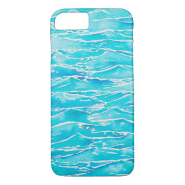 Blå vattenlevande havsvatten Vinkara vattenfärgsfä