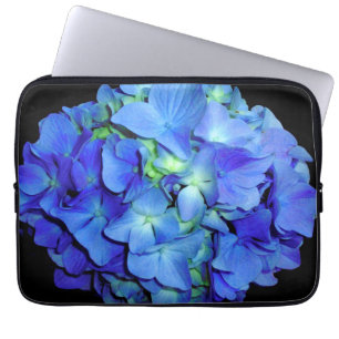 Blå vattenområden, blå ro, elegant blåa blommor laptop fodral