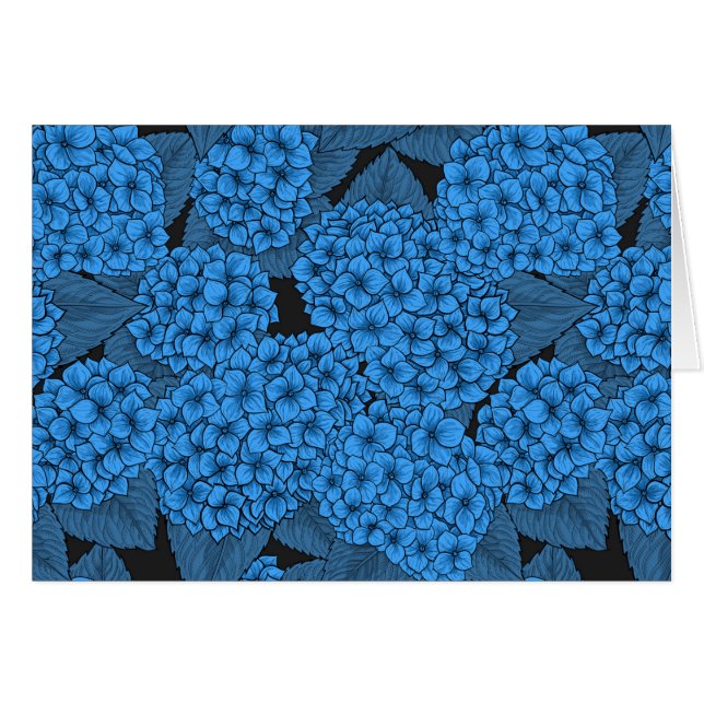 Blå vattensköda hälsningskort (Framsidan Horizontal)