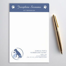Blå Veterinärklinikens Anpassade Logotyp Och Text Post-it Block