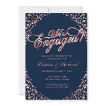 Blå Vi är förlovade Förlovningsfest Inbjudan