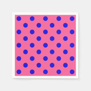 Blå vid Rosa Polka dots Mönster Design Pappersservett