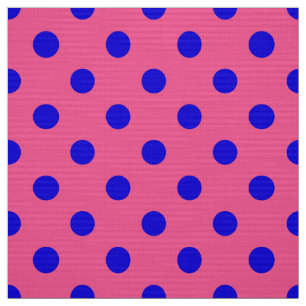 Blå vid Rosa Polka dots Mönster Design Tyg