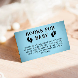Blå Vignett Fotavtryck Böcker för Baby Shower Tilläggskort