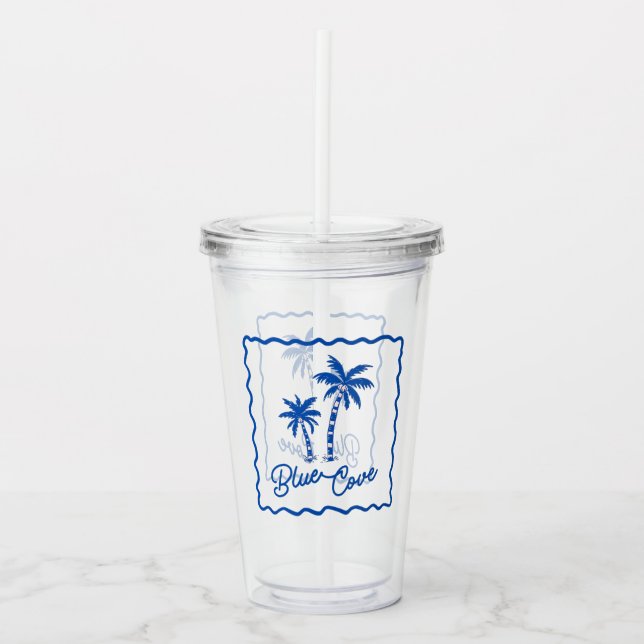 Blå vik take away mugg (Framsida)