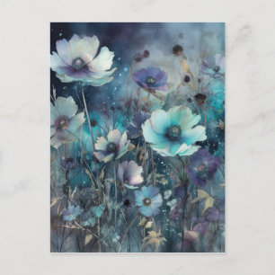 Blå Vild Fält Flowers Art Vykort
