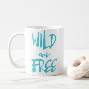 Blå Vild och fri, rustik hand, frisör Anpassningsb Kaffemugg