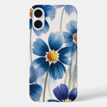 Blå vilda blommor akryltelefonfodral