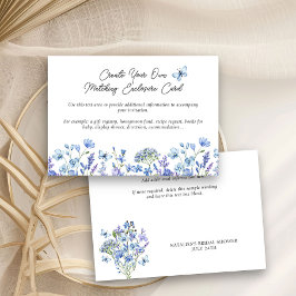 Blå Vilda Blommor Ömtåliga Blommiga Täcke Tilläggskort