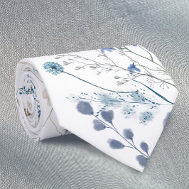 Blå vilda blommor slips