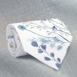 Blå vilda blommor slips
