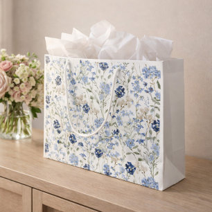 Blå vildblomma akvarell