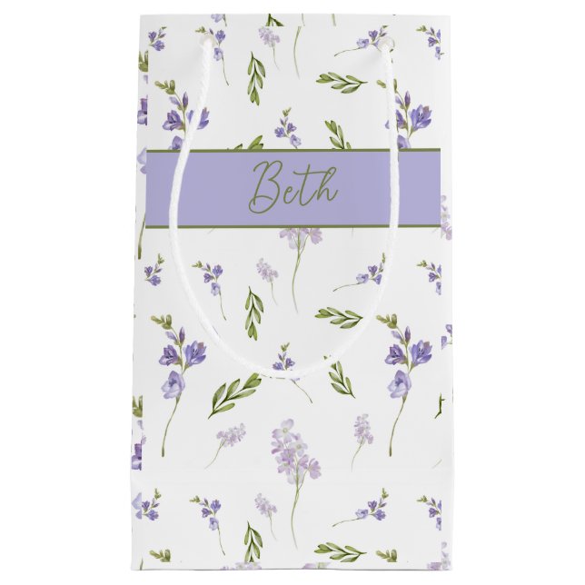 Blå Vildblomma Akvarell Monogram (Framsidan)