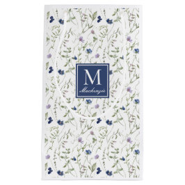Blå Vildblomma Akvarell Monogram