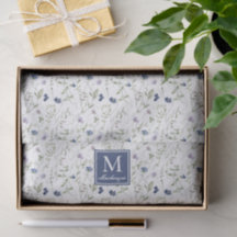 Blå vildblomma akvarellmonogramnamn