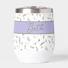 Blå vildblomma akvarellmonogramnamn 