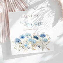 Blå Vildblomma Bröllopsduschfirande