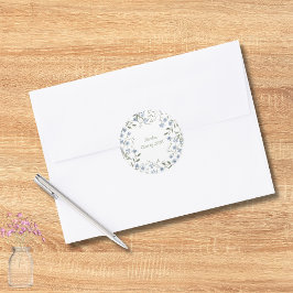 Blå Vildblomma Examen Runt Klistermärke