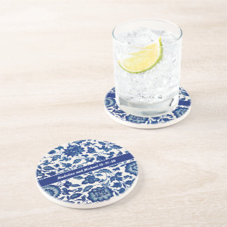 Blå Vildblomma Fransk Landstil Toile Chinoiserie  Underlägg