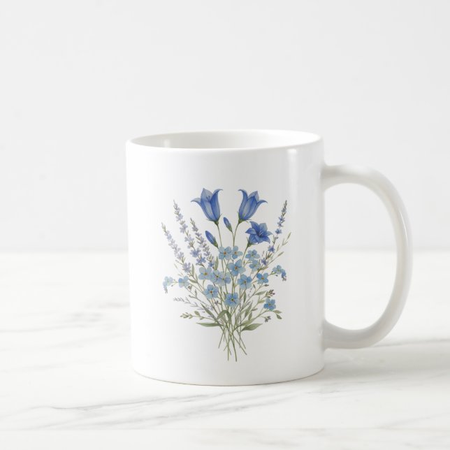 Blå vildblomsbukett kaffemugg (Höger)