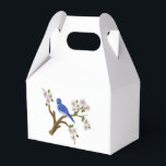 Blå vildfågeldesign  presentaskar<br><div class="desc">Bröllopslådor design</div>