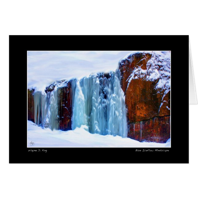 Blå vindstilla hälsningskort (Framsidan Horizontal)