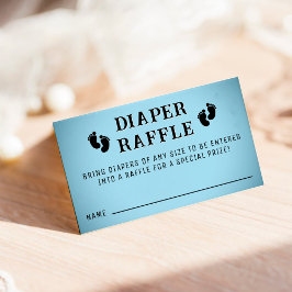 Blå vinjetteravtrycksbläck Raffle Baby Shower Tilläggskort