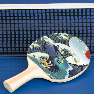 Blå Vinkara Grönten Dragon Red Sol Pingisracket