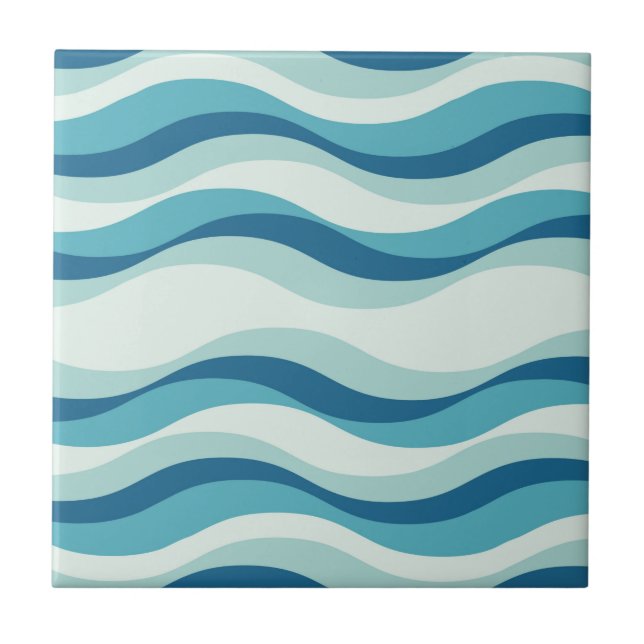 Blå Vinkara Mönster Kakelplatta (Framsidan)