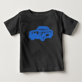 Blå Vintage Bil Illustration T Shirt