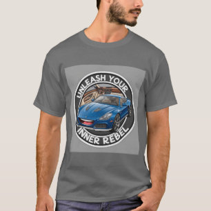 Blå Vintage Bil T Shirt