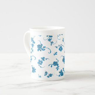 Blå Vintage Elegant Rokoko Cottagecore Benporslin Mugg