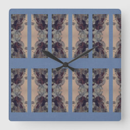 Blå Vintage Fyrkantig Klocka