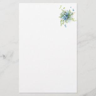 Blå Vintage - glöm-me-nots Brevpapper